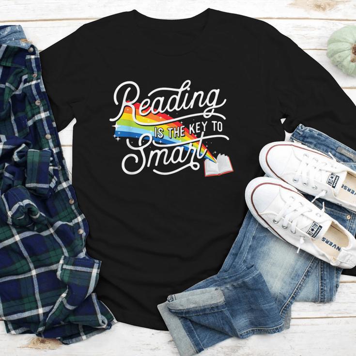 Reading Is The Key To Smart Book Lover Bookworm Reader Youth Long Sleeve Tee