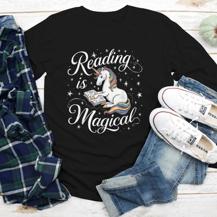 Reading Is Magical Unicorn Book Lover Fantasy Kids Youth Long Sleeve Tee Reading Is Magical Unicorn Book Lover Fantasy Kids Youth Long Sleeve Tee