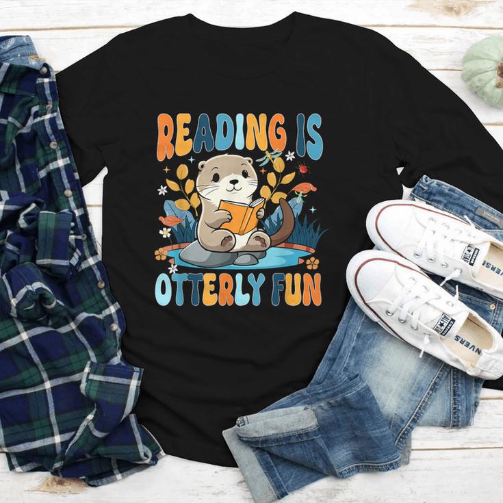 Reading Is Otterly Fun Sea Otter Book Lover Bookworm Youth Long Sleeve Tee