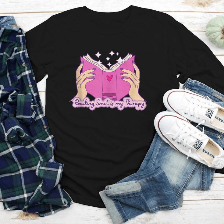 Reading Smut Is My Therapy Romance Book Reader Humor Youth Long Sleeve Tee