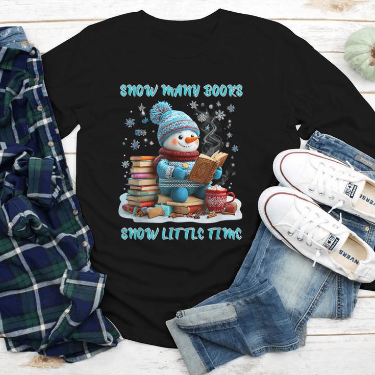Reading Snow So Many Books Christmas Snow Little Time Youth Long Sleeve Tee