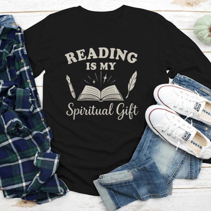 Reading Is My Spiritual Present Book Lover Reader Youth Long Sleeve Tee