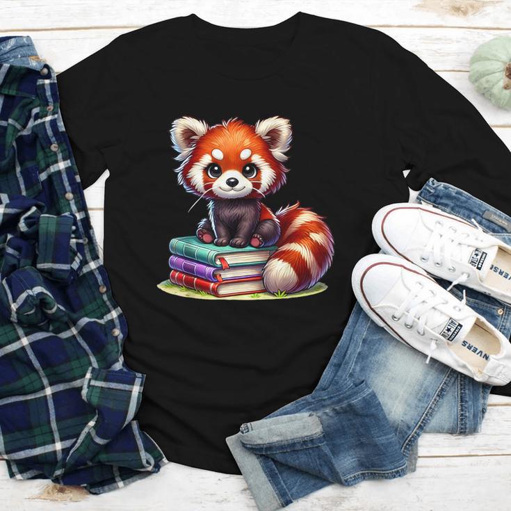 Red Panda Books Lover Reading Bookworm Youth Long Sleeve Tee