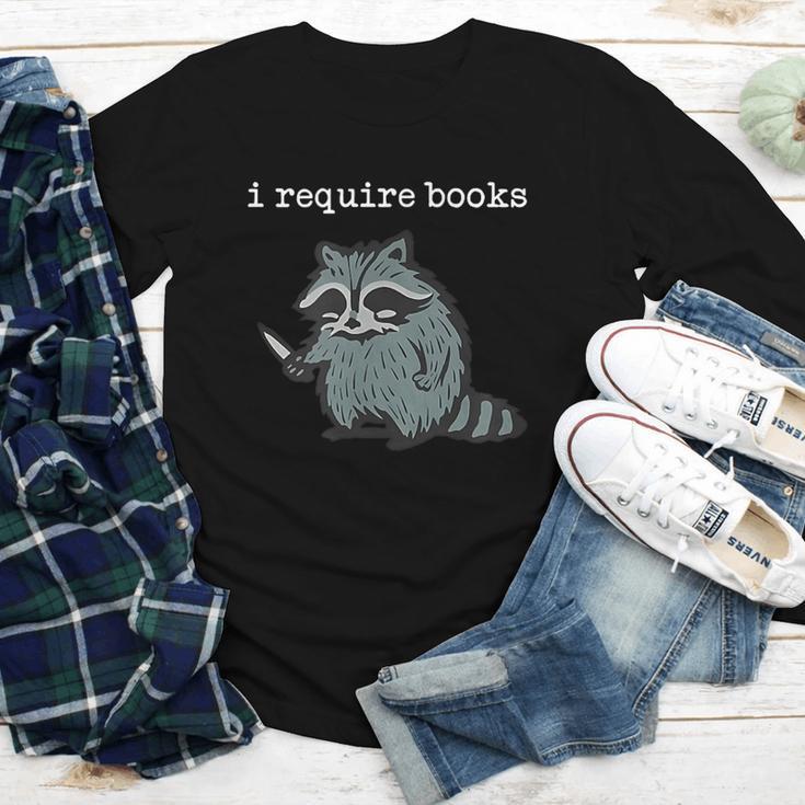 i Require Books Raccoon Youth Long Sleeve Tee