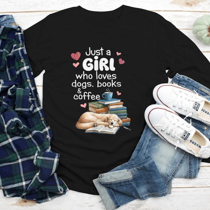 Retro Just A Girl Who Love Dogs Books And Coffee Bookworm Youth Long Sleeve Tee