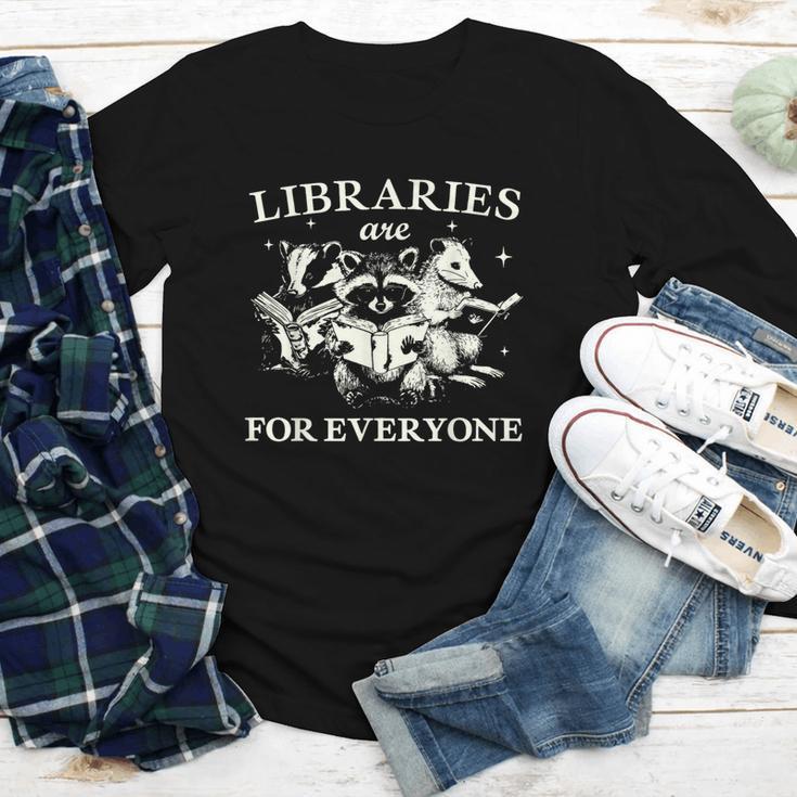 Retro Libraries Are For Everyone Racoon Reading Book Lover Youth Long Sleeve Tee