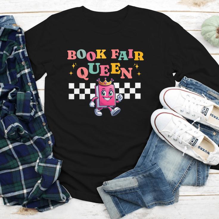 Retro Library Book Fair Queen School Reading Girls Women's Youth Long Sleeve Tee
