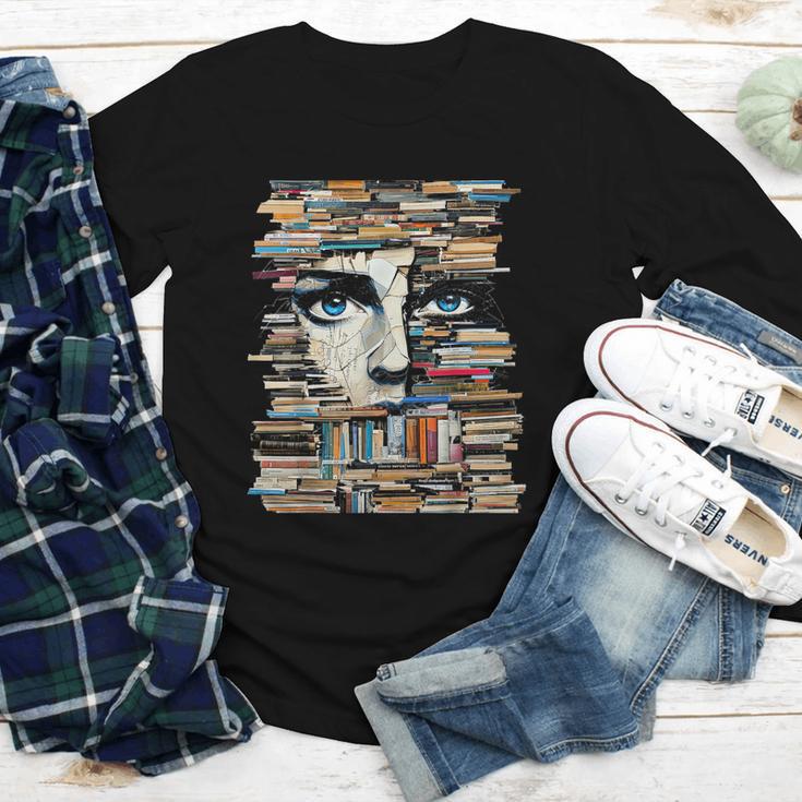 RtY Book Man Graphic Eyes Colorful Art Small Youth Long Sleeve Tee