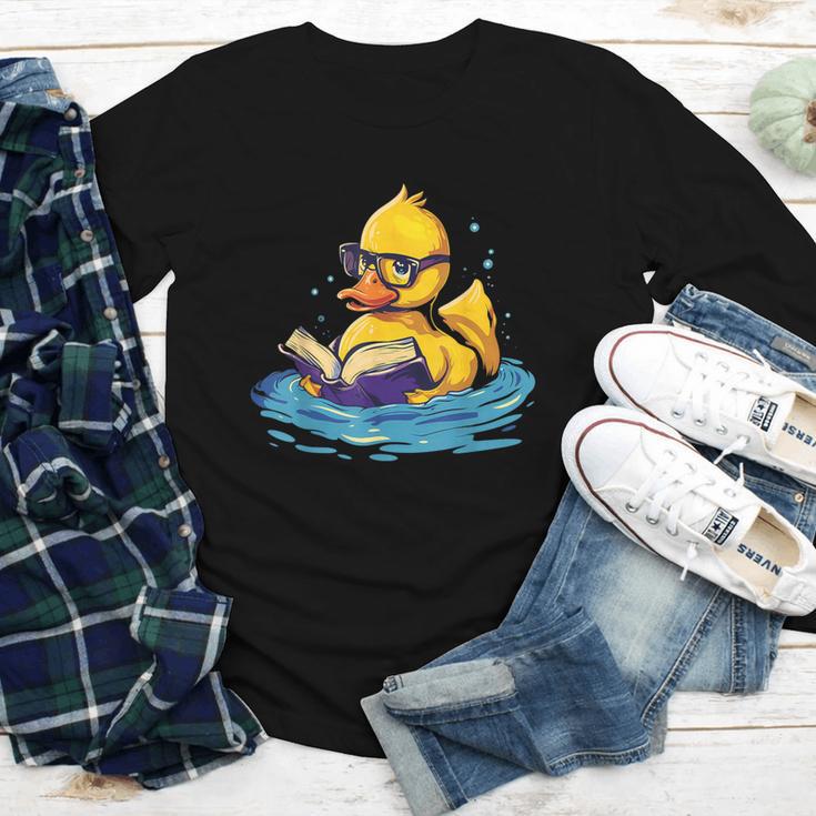 Rubber Duck Reading Book Swim Rubber Duckling Rubber Duckie Youth Long Sleeve Tee