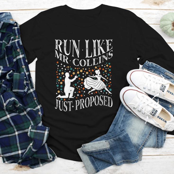 Run Like Mr Collins Just Proposed Vintage Book Quote Youth Long Sleeve Tee Run Like Mr Collins Just Proposed Vintage Book Quote Youth Long Sleeve Tee