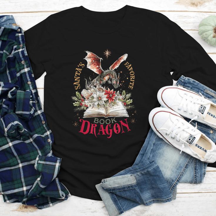 Santa's Favorite Book Dragon Christmas Magic Youth Long Sleeve Tee