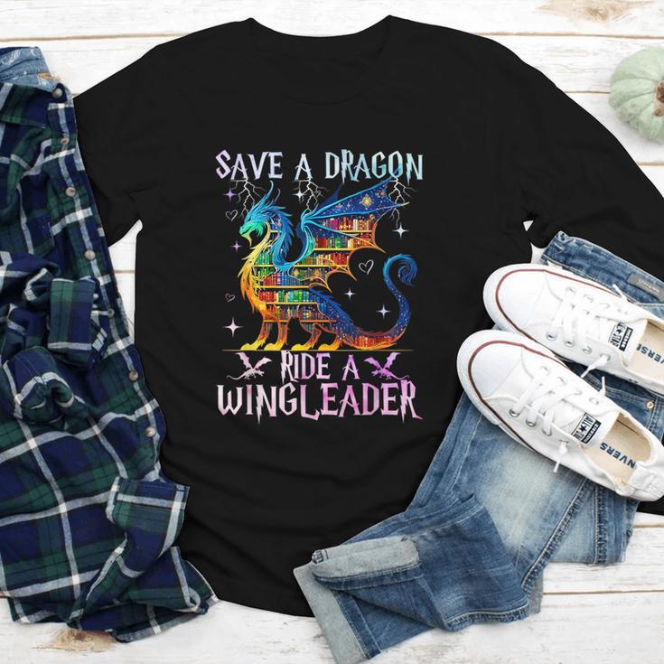 Save A Dragon Ride A Wingleader Books Dragon Lover Cute Youth Long Sleeve Tee