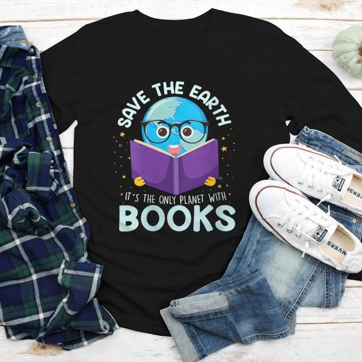 Save Earth It´s Only Planet With Books Reader Earth Day Youth Long Sleeve Tee