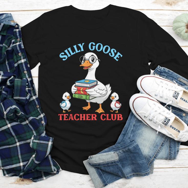 Silly Goose With Books Teacher Club School Educator Youth Long Sleeve Tee