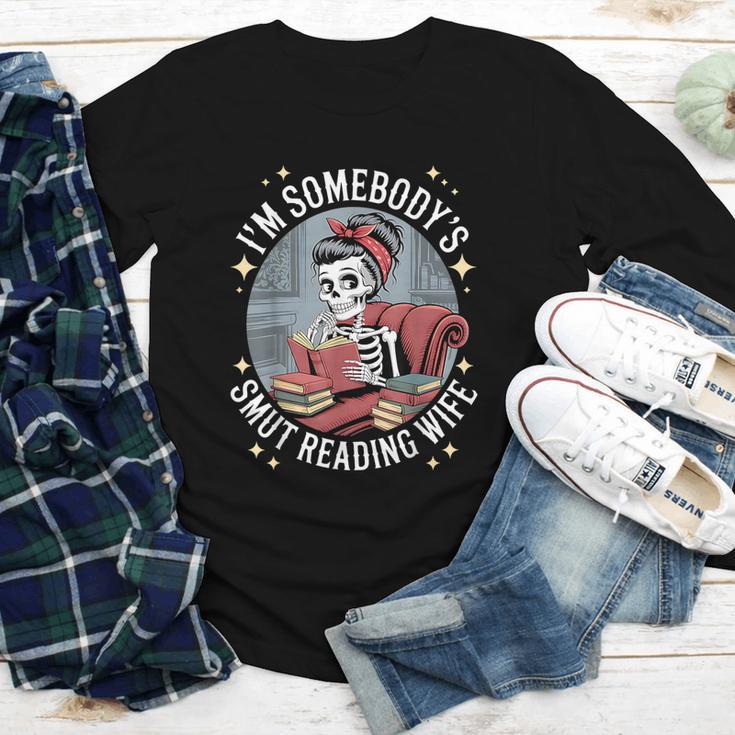 Smut Book Reader Romance Novel Somebody's Smut Reading Wife Youth Long Sleeve Tee