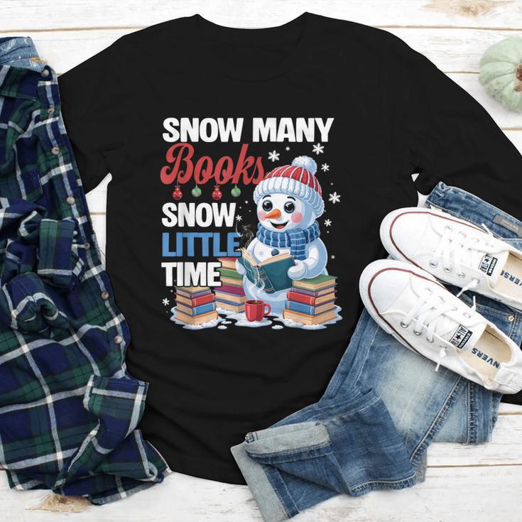 Snowman Winter Snow So Many Books Christmas Snow Little Time Youth Long Sleeve Tee