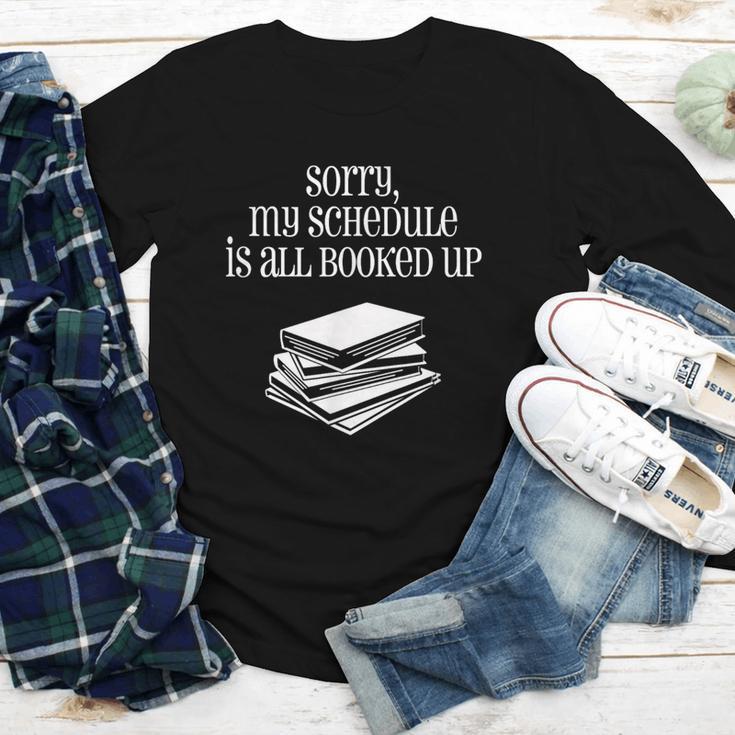 Sorry I'm All Booked Up Book Lover Librarian And Teacher Youth Long Sleeve Tee