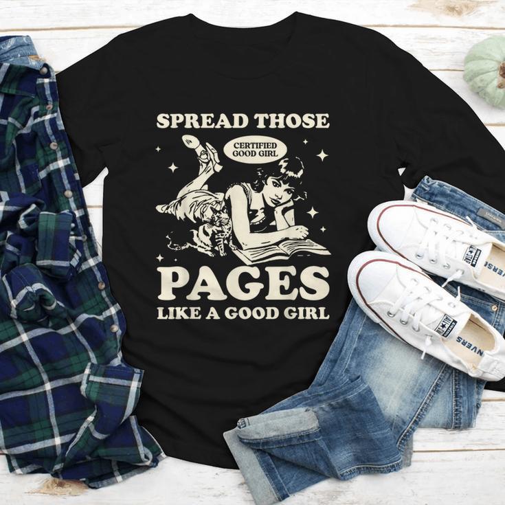 Spread Those Pages Like A Good Girl Shirt Smutty Spicy Book Youth Long Sleeve Tee