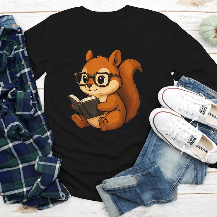 Squirrel Reading Book Lover Youth Long Sleeve Tee