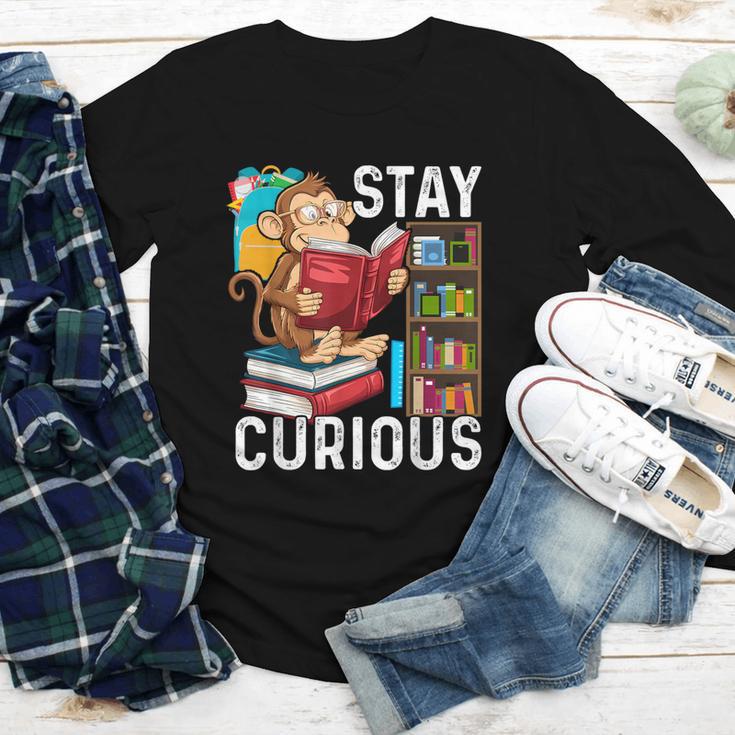 Stay Curious Monkey Reading Book Lover Bookworm Youth Long Sleeve Tee Stay Curious Monkey Reading Book Lover Bookworm Youth Long Sleeve Tee