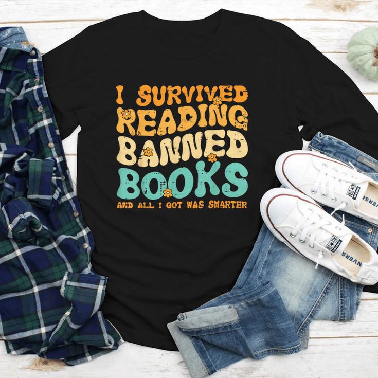 I Survived Reading Banned Books Read Librarian Men Women Youth Long Sleeve Tee I Survived Reading Banned Books Read Librarian Men Women Youth Long Sleeve Tee