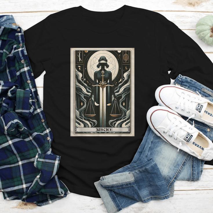 Tarot Cards Guide Book Esoteric Mysticism Clothing Tarot Card Justice Youth Long Sleeve Tee