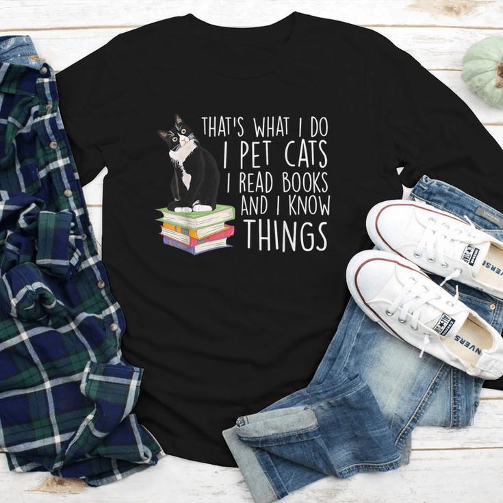 That's What I Do I Pet Cat I Read Books Tuxedo Cat Bookworm Youth Long Sleeve Tee That's What I Do I Pet Cat I Read Books Tuxedo Cat Bookworm Youth Long Sleeve Tee