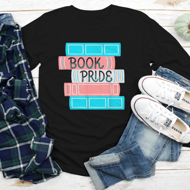 Threadless Grey Sky Chai Trans Book Pride Graphic Youth Long Sleeve Tee