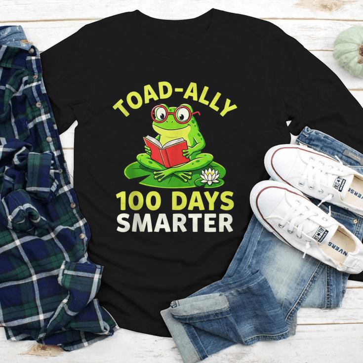 Toad-Ally 100 Days Smarter Frog Reading Book 100 School Day Youth Long Sleeve Tee