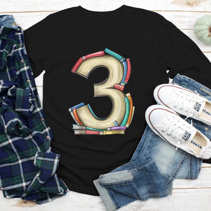 Toddler 3rd Birthday Books Themed 3 Year Old Boys Kids Girls Youth Long Sleeve Tee