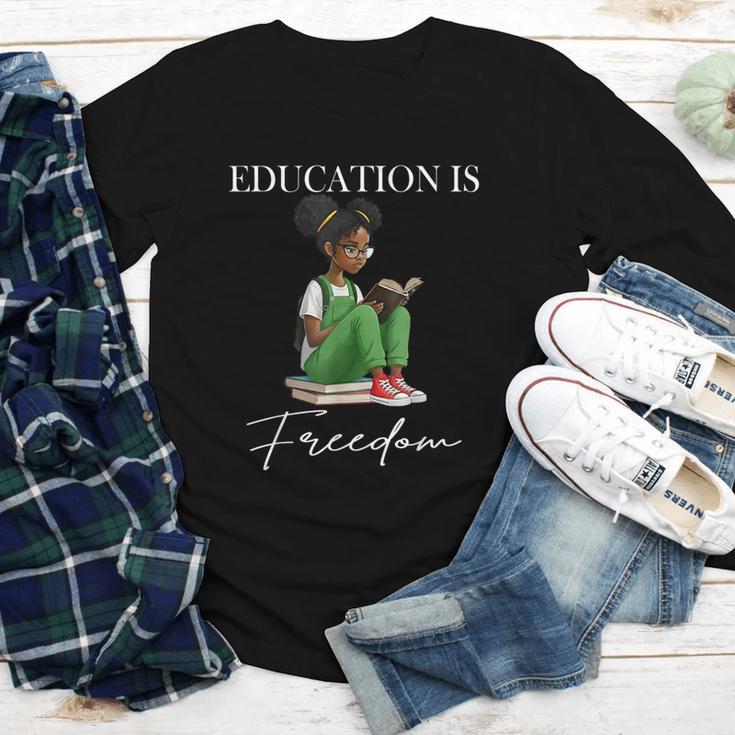 History Month Education Is Freedom Books Black Teacher Youth Long Sleeve Tee