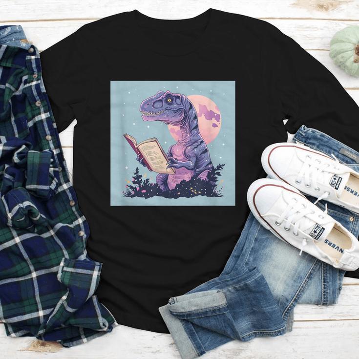 Trex Reading Book Dinosaur Youth Long Sleeve Tee