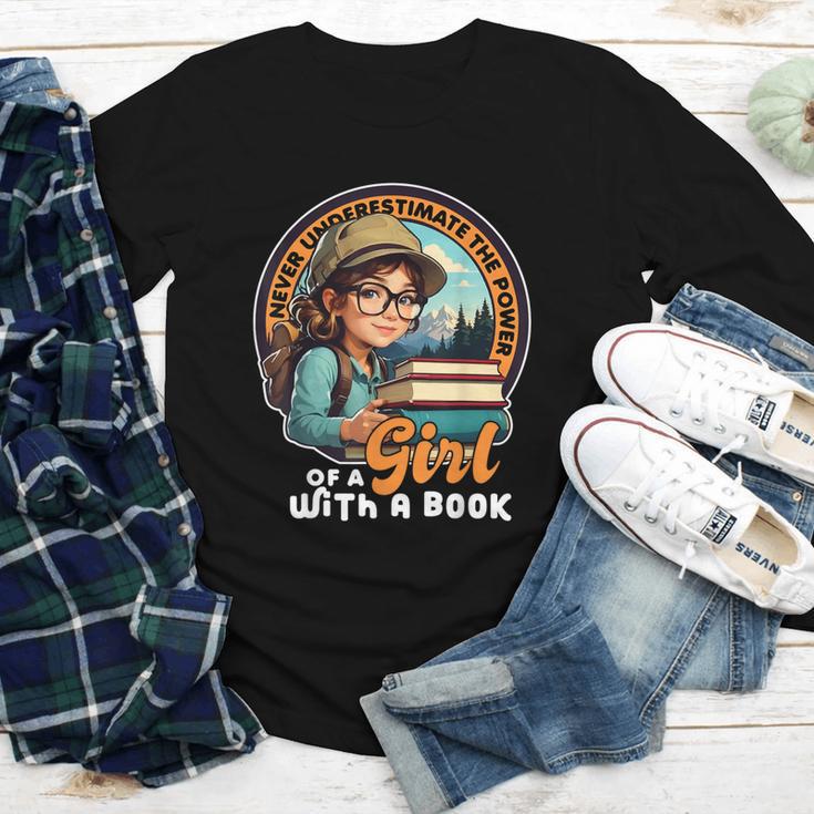 Never Underestimate The Power Of a Girl With a Book Reading Youth Long Sleeve Tee