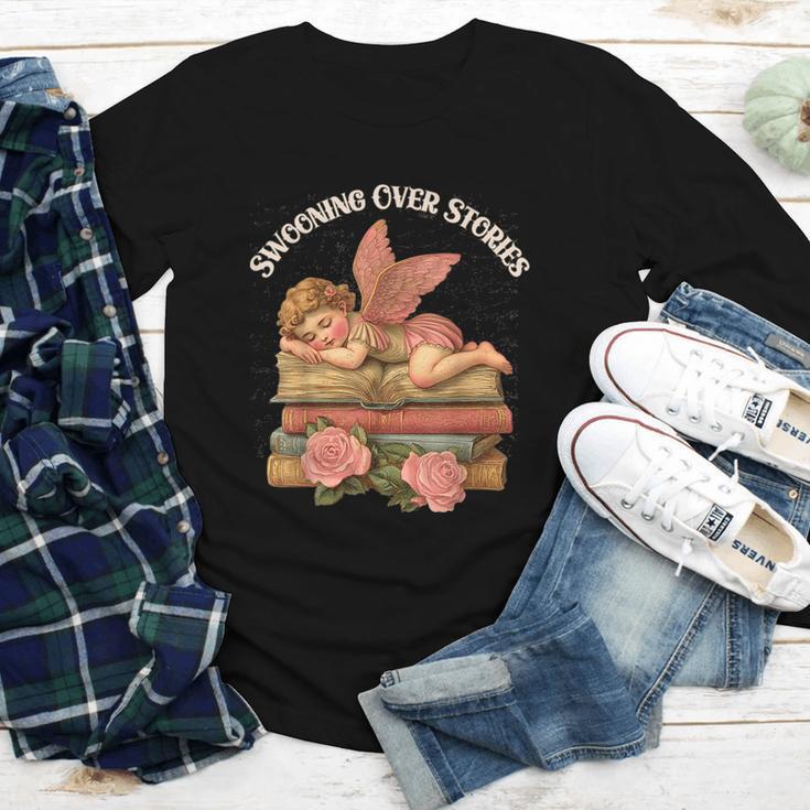 Valentine's Swooning Over Stories Cupid And Book Lover Tee Youth Long Sleeve Tee