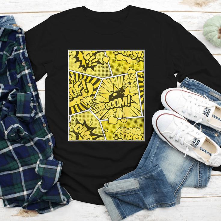 Varsity-Gold Yellow Comic Book University Varsity-Gold Youth Long Sleeve Tee