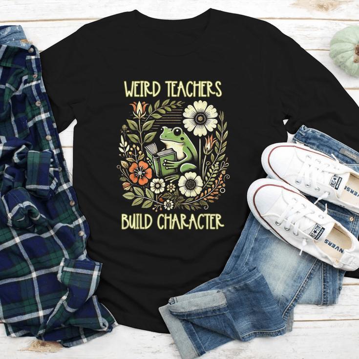 Weird Teachers Build Character Frog Reading Book Librarian Youth Long Sleeve Tee Weird Teachers Build Character Frog Reading Book Librarian Youth Long Sleeve Tee