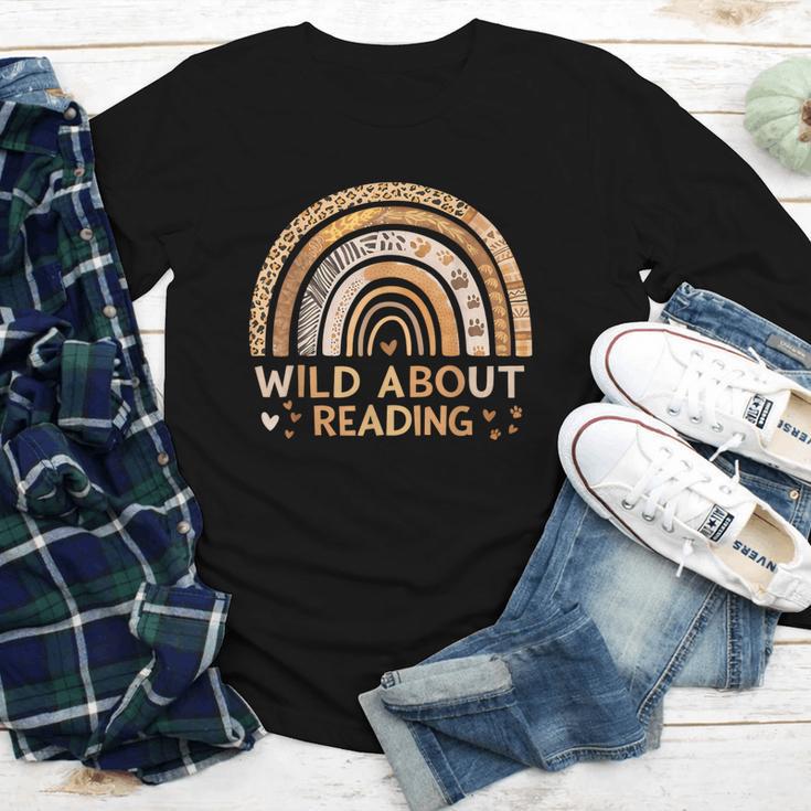 Wild About Reading Books Reader Lover Bookworm Librarian Youth Long Sleeve Tee