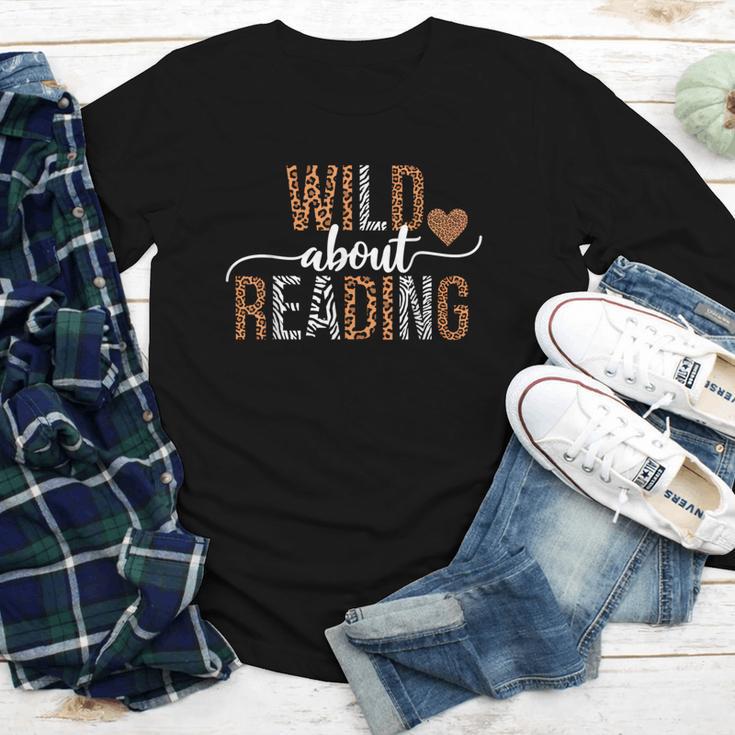 Wild About Reading Books Reader Lover Librarian Bookworm Youth Long Sleeve Tee