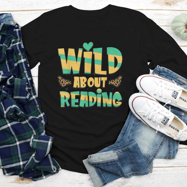 WILD ABOUT READING I Love Books Bookworm Library Day Youth Long Sleeve Tee