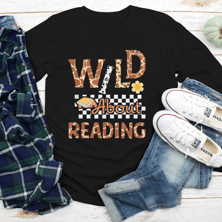 Wild About Reading Teacher Reading Books Back To School Youth Long Sleeve Tee