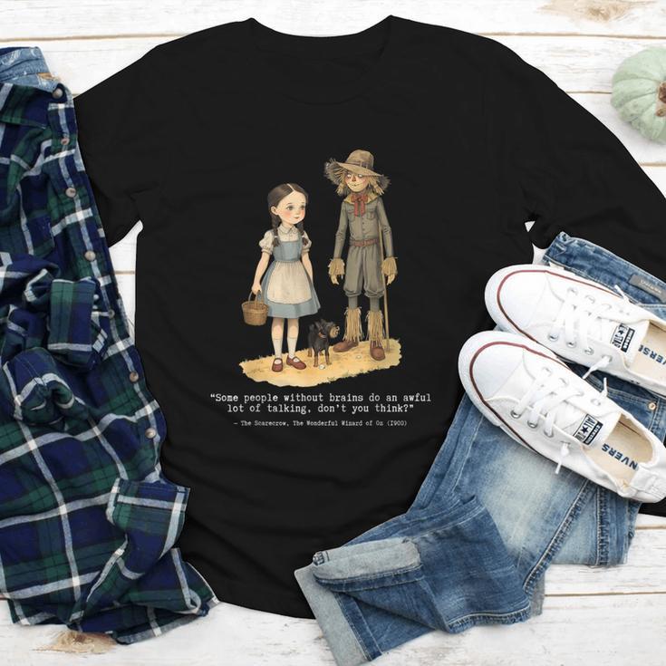 Wizard Of Oz Book Quote Scarecrow Dorothy Retro Drawing Youth Long Sleeve Tee