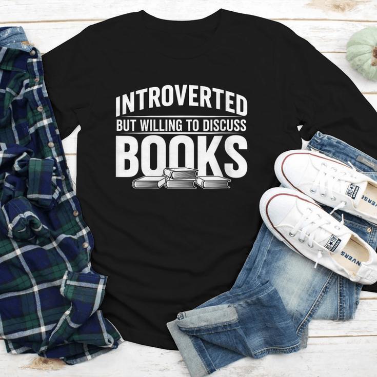 Women's Introverted But Willing To Discuss Books Youth Long Sleeve Tee