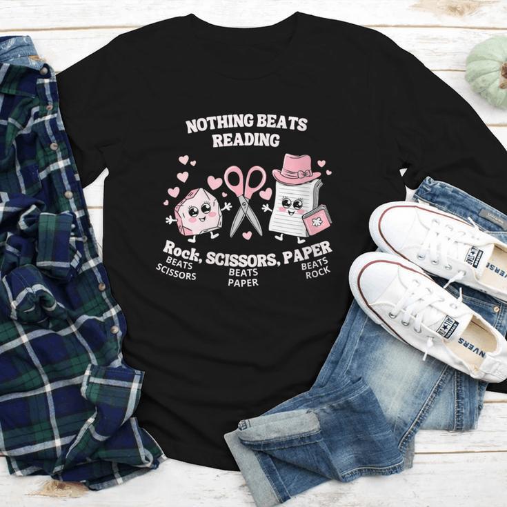 Women's Nothing Beats Reading Book Lover Statement Youth Long Sleeve Tee Women's Nothing Beats Reading Book Lover Statement Youth Long Sleeve Tee