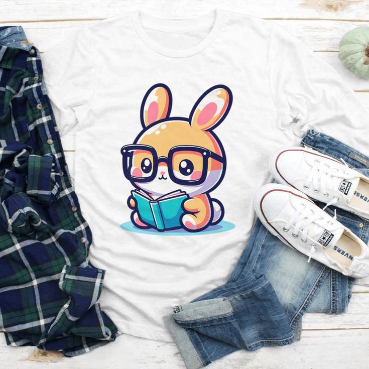 Adorable Book Lover Rabbit With Reading Glasses Cute Premium Youth Long Sleeve Tee