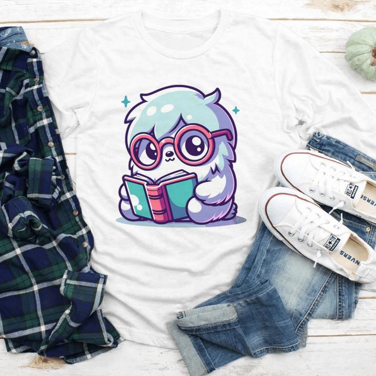 Adorable Book Lover Yeti With Reading Glasses Cute Youth Long Sleeve Tee Adorable Book Lover Yeti With Reading Glasses Cute Youth Long Sleeve Tee