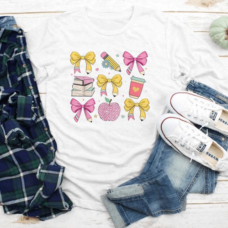 Apple Coquette Bow Books First Day Of School Back To School Youth Long Sleeve Tee