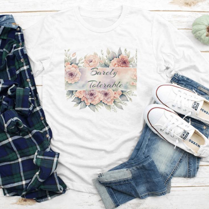 Barely Tolerable Book Floral Bookworm Lover Bookish Premium Youth Long Sleeve Tee