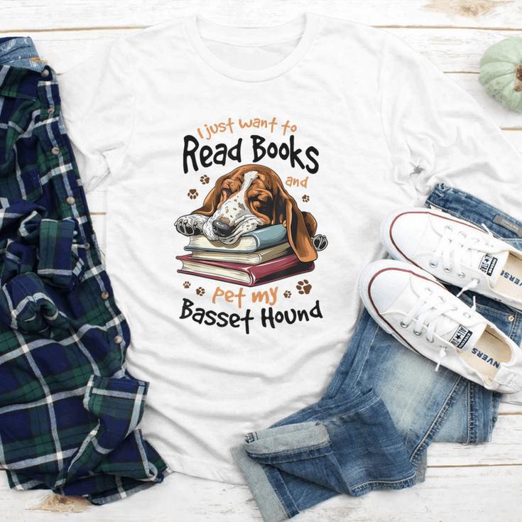 Basset Hound Dog Breed I Just Want To Read Books And Pet My Youth Long Sleeve Tee
