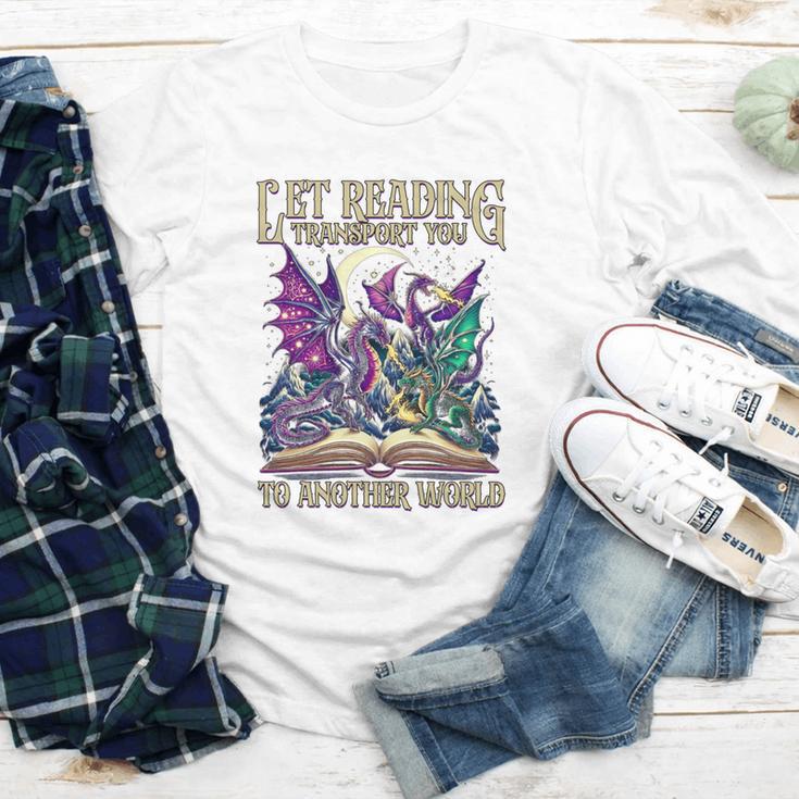 Book Lover Dragon Reading Transport You To Another World Youth Long Sleeve Tee