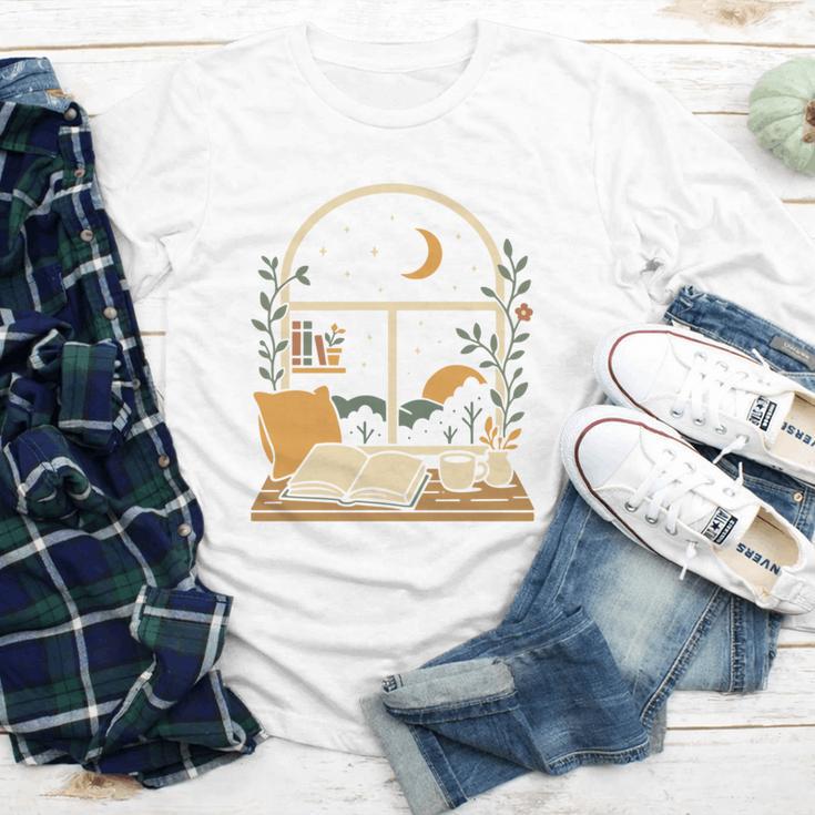 Book Lover Moonlight Reading Scene Night Youth Long Sleeve Tee